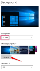 Changing Windows 10 wallpaper