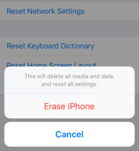 ap Erase All Content and Settings