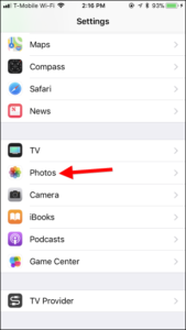 Activate iCloud Photo Library