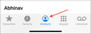 Tap the Contacts tab