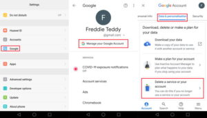 Delete Gmail Account on Android