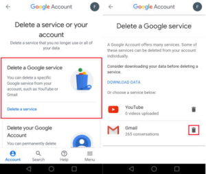  Delete Gmail Account on Android;