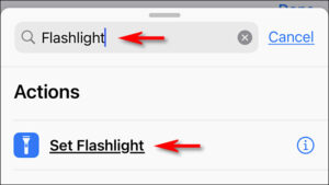 Tap “Set Flashlight”