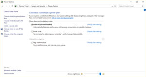 Adjust your power options