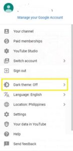  Tap the Dark Theme option to enable it