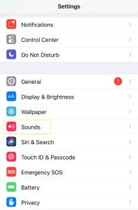 Navigate to Sounds from Settings