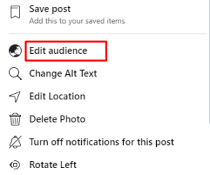 Select Edit Audience