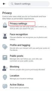 Tap Privacy Settings