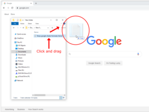 Drag and drop files into Google Chrome