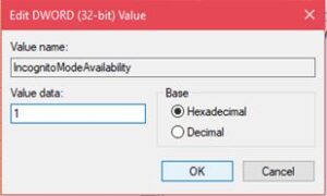 Edit DWORD (32-bit) value