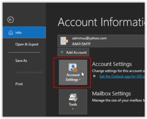 Select Account Settings