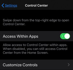 Select Customise Controls