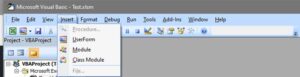 Select Insert > Module