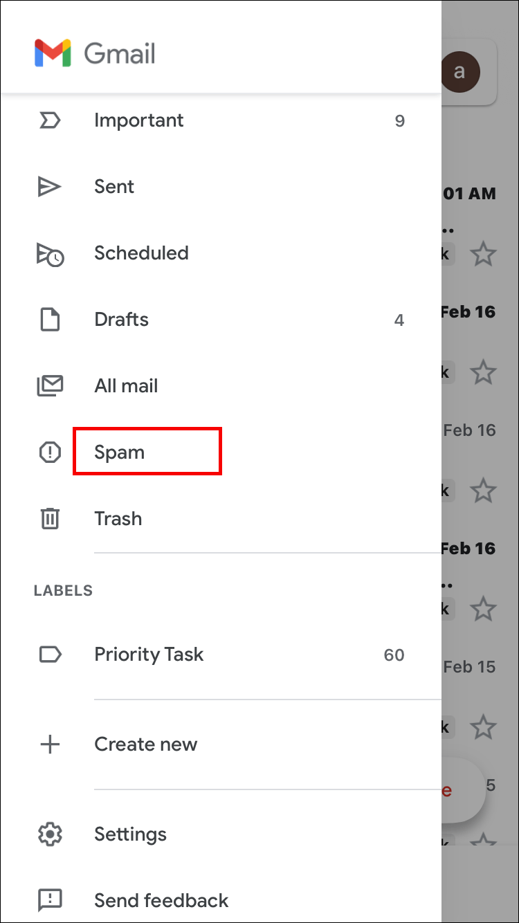 how to access spam folder in gmail