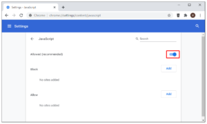How to Disable JavaScript on Chrome