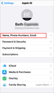 Tap Name, Phone Number, Email; Source: alphr.com