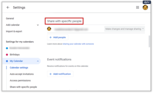 Select Share with Specific People; Source: alphr.com