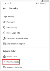 Select Download Data; Source: alphr.com