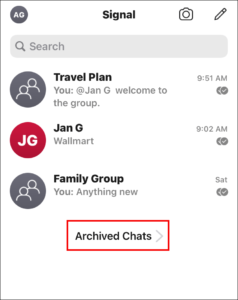 Tap Archived Chat; Source: alphr.com