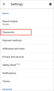 Tap Passwords; Source: alphr.com