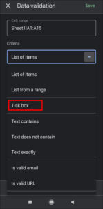 Select Tickbox; Source: alphr.com