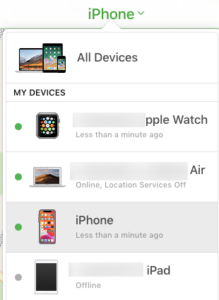 Select the device you want to reset; Source: alphr.com