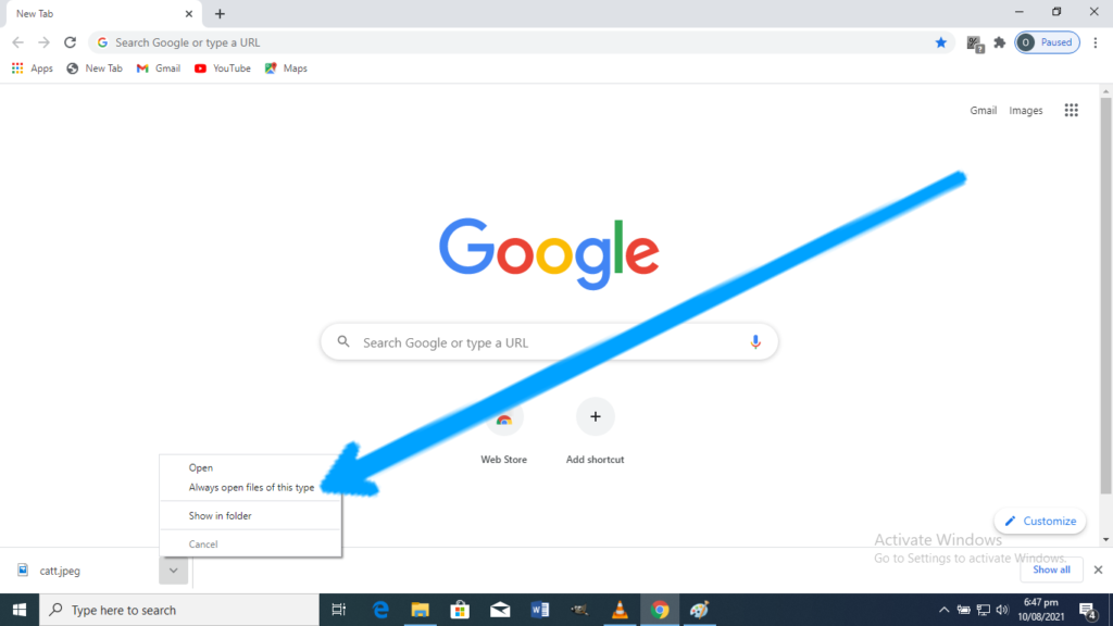 chrome download file open automatically