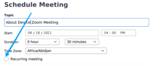 Select Recurring Meeting