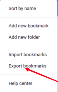 Select Export Bookmarks