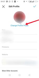Click Change Profile Photo; Photo by About Device