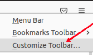 Click Customize Toolbar; Photo by About Device