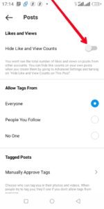 Toggle Hide Like and View Counts; Photo by About Device