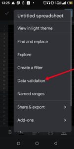Select Data Validation; Photo by About Device