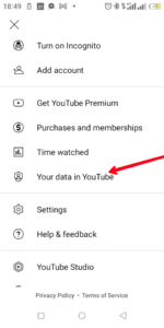 Select Your Data in YouTube; Source: aboutdevice.com