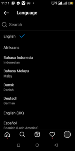 Select a language; Source: About Device