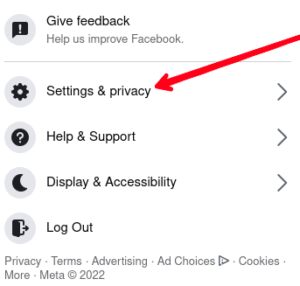 Click Settings & Privacy; Source: About Device