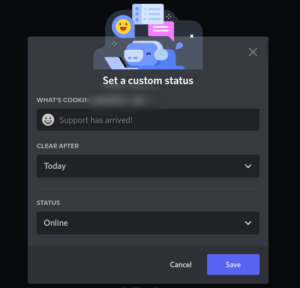Enter your custom status; Source: About Device