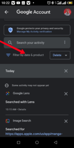 Select "Filter by Date & Product"; Source: About Device