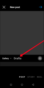 Tap "Drafts"; Source: About Device