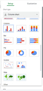 Select chart type; Source: About Device