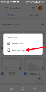 Select "Device Storage"; Source: About Device