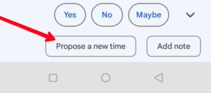 Tap "Propose a New Time"; Source: About Device