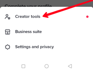 Select "Creator Tools"; Source: About Device