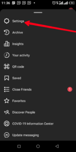 Select " Settings"; Source: About Device