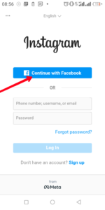 Tap "Log in with Facebook"; Source: About Device