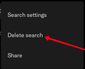Hit "Delete Search"; Source: About Device