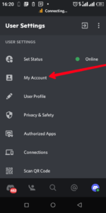 Select "My Account"; Source: About Device
