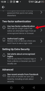 Tap on "Use Two-Factor Authentication"; Source: About Device