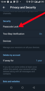 Select "Passcode Lock"; Source: About Device