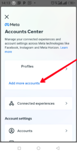 Select "Add more Account"; Source: About Device